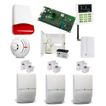 SYSTEM ALARMOWY SATEL CA-5 KPL + 3x SWAN QUAD + TI700 + GSM2000 + TSD-1